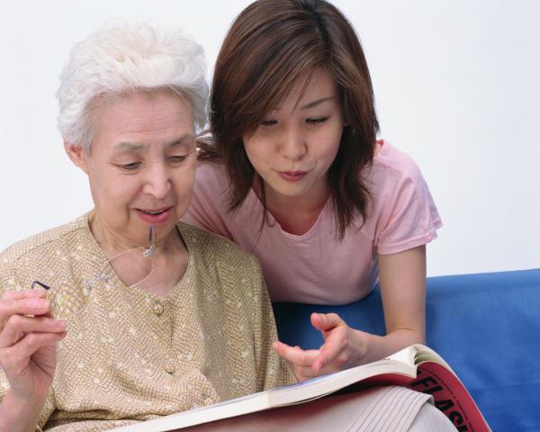 Asian caregiver and woman client